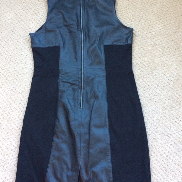 DKNY Sleeveless Dress with Leather Panel - Picture 3 of 7